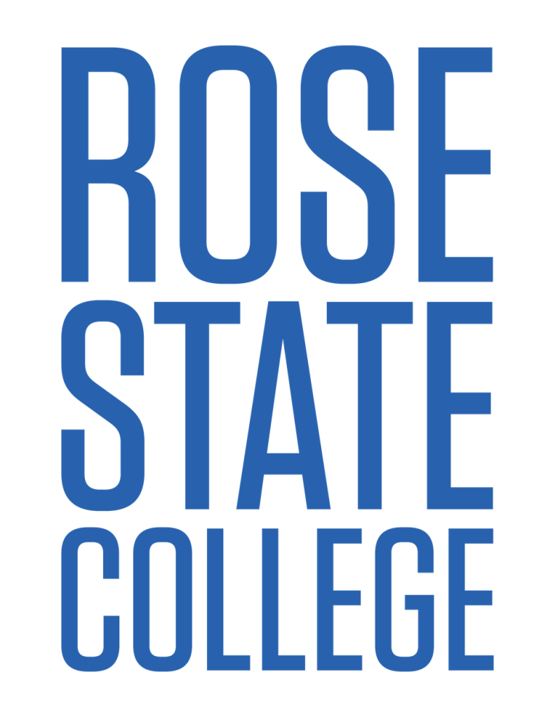 Rose State College Logo in blue text